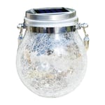 Solaire Exterieur Jardin, 30 LED Boule de Lumière Solaire Craquelée Verre Lampe Suspendue Mason Jar avec Paille Eclairage IP65 Etanche Pour Pelouse,