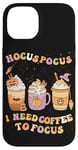 iPhone 14 Halloween Groovy Hocus Pocus I Need Coffee To Focus Case