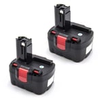 2x Batterie compatible avec Bosch psr 140, psr 14.4/N, psr 14.4VE-2(/B), psr 14.4, psr 14.4-2 outil électrique (1500 mAh, NiMH, 14,4 v) - Vhbw