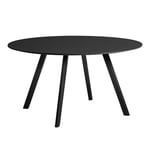 HAY - CPH25 2.0 Table Black Lacquered Oak Frame Ø140 X H74  Black Laminate Tabletop Black Lacquered Edge - Matbord - Ronan & Erwan Bouroullec - Svart - Trä