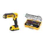 DEWALT DCL050-XJ 18 V XR Handheld LED Area Light, Bare Unit, Multi & DT7969-QZ, 32 Piece XR Professional Magnetic Screwdriver Bit Accessory Set, Yellow