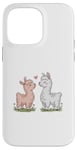 Coque pour iPhone 14 Pro Max Llama Love Heart Flower Cute Women Kids Men Valentines Day