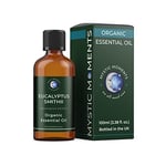 Mystic Moments | Organic Eucalyptus Smithii (Gully Gum) Essential Oil 100ml - Pure & Natural oil for Diffusers, Aromatherapy & Massage Blends Vegan GMO Free