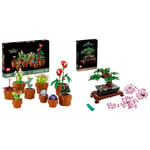 LEGO 10329 Icons Tiny Plants Set, Artificial Flowers in 9 Buildable Teracotta-Coloured Pots & Albero Bonsai, Piante Artificiali, Costruzione in Mattoncini