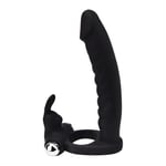 Loving Joy Double Fun Vibrating Rabbit Double Penetration Strap-On Cock Ring