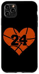 iPhone 11 Pro Max Basketball Number 24 Jersey Funny Basketball Heart Game Day Case