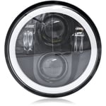 Phare LED pour moto de 5-3/4'' 5,75 pouces avec clignotant DRL à faisceau haut/bas, feu de conduite à angle rond de 5,75 pouces