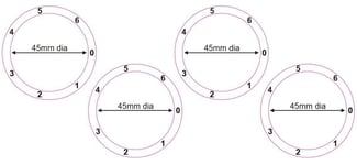 ELECTRIC COOKER TOP DECALS  RIGHT FACING ZERO 1-6 CLOCKWISE HOB STOVE STICKERS