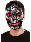 Smiffys Skeleton Mask, Light Up, Grey with Elastic Strap, Halloween Fancy Dress Accessory, Skeleton Dress Up Masks