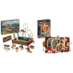 Bundle of LEGO 76416 Harry Potter Quidditch Trunk, Play 3 Different Quidditch Games + LEGO 76409 Harry Potter Gryffindor House Banner Set, Hogwarts Castle Common Room Toy or Wall Display