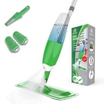 Balai Vaporisateur| Balai Lave Sol Vaporisateur| récipient Eau 650ML |Balai de Nettoyage Sol avec Vaporisateur intégré |tête Flexible 360 degré | 2 Chiffons Microfibre 1 Brosse Nettoyage Inclus Vert