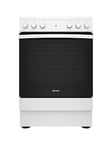 Indesit Is67V5Khw 60Cm, Single Electric Cooker With Ceramic Hob - White