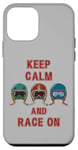 Coque pour iPhone 12 mini Casque rétro vintage, Go Kart Car Racing, Keep Calm & Race On