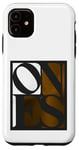 Coque pour iPhone 11 Marron One Of Them Ones Couleur marron Graphique blanc