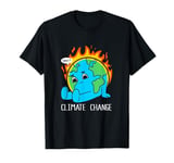 Climate Change Awareness earth planet On Fire T-Shirt