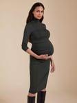 Isabella Oliver Grayson Ruched Maternity Dress, Deep Khaki