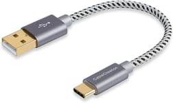 6 tum USB C-kabel, kort, CableCreation kort USB till USB C-kabel 3A snabbladdningskabel