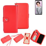 2in1 cover wallet + bumper for Lenovo K5 Pro Phone protective Case red