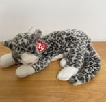 Ty Beanie Buddies Purr Cat Grey Spotted Tabby Soft Plush Toy 12” Tag 2002