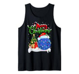 Xmas Tree Lights Santa Hat Bowling Ball Christmas Tank Top