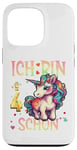 Coque pour iPhone 13 Pro Kinder ich bin schon 4 anniversaire licorne 4 ans fille