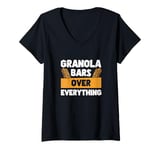 Womens Granola Bars Over Everything Funny Healthy Snack Enthusiasts V-Neck T-Shirt