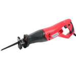 AREBOS Scie Sabre | Scie a Bois électrique | 750 W | Noir | Rouge | 130 mm | en Bois et en Métal | Patin de Guidage Réglable