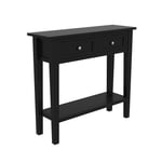 https://furniture123.co.uk/Images/ELM010_3_Supersize.jpg?versionid=10 Narrow Black Console Table with Drawers - Elms