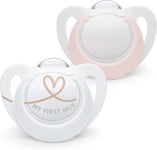 NUK Star Newborn Baby Dummy | 0-2 Months | Bpa-Free Silicone Soothers | Pink | 2