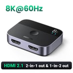 8K HDMI 2.1 UGREEN  commutateur de répartiteur HDMI 2.1 2 en 1, 8K 60Hz 4K 120Hz, pour TV Xiaomi Xbox SeriesX ps5, moniteur de câble HDMI 2.1 ""Nipseyteko