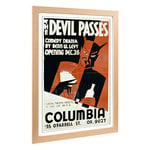 Big Box Art Framed Print of Vintage WPA Poster The Devil Passes Design | Wall Art Picture | Home Decor for Kitchen, Living Room, Bedroom, Hallway, Oak, A2 / 24.5x18 Inch / 62x45cm