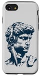 Coque pour iPhone SE (2020) / 7 / 8 Le David de Michel-Ange porte des écouteurs