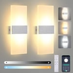 Lightsjoy Applique Murale Intérieure LED 12W Lampe Murale Chambre Dimmable 3 Température Luminaire Mural Interieur Lumière Moderne Éclairage Remote&APP Control Pour Chambre Salon Bureau Couloir