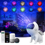 Alexa Galaxy Projector with 8 White Noises, Valentines Day Smart LED Star Projector Night Lights 360 ° Adjustable Space Dog Design with Bluetooth Speaker Colors Changing Music Timer Remote Control