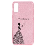 Coque Iphone XR paillettes rose fee papillon personnalisee