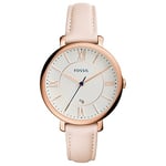 Fossil Jacqueline Montre pour femmes, mouvement à quartz avec bracelet en acier inoxydable et cuir