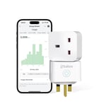 Prise Connectee Matter,Type G Prise Wifi Domestique Intelligente Avec Compteur,Fonctionne Avec Matter/Apple Homekit/Alexa/Google Home,Contrôle Vocal,Acces A Distance,13A,2 Pieces