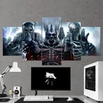 TOPRUN The Witcher 3 Wild Hunt 5 pieces wall art canvas for living room Home Wall Decoration 5 panel canvas picture for bedroom Background art Decor xxl 150x80CM Framework