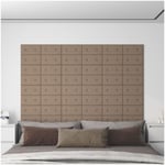 Väggpaneler vidaxl - 12 st cappuccino konstläder 0,54 m² 30 x 15 cm 75 polyvinylklorid, 5 bomull, 20 polyester , mdf, skum