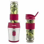 H.Koenig Mini Blender Transportable Compact 570mL SMOO10 sans BPA Puissant 300W, Mixeur à Smoothie 2 Bouteilles Portables, 4 Lames en INOX, 2 gourdes avec couvercles de Voyage incluses, Rose