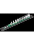 Wera Magneettinen socket rail A Imperial 1 Zyklop socket set 1/4" drive imperial 9 pieces