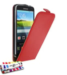 ETUI A RABAT SAMSUNG GALAXY S5 OPEN FLIP ROUGE ECO-CUIR (PU)