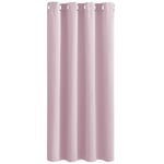 PONY DANCE Rideau Rose - Rideaux Occultant à Oeillets de Fenêtre Opaque Décoration de Maison, Isolation Thermique et Phonique Anti Chaleur, Largeur 132 x Hauteur 158cm, 1 PC, Rose Clair