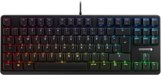 G80-3000N RGB TKL,clavier mécanique de gaming filaire sans pavé numérique,Disposition allemande (QWERTZ),rétro-éclairage RGB,Commutateurs d`origine MX MX RED,Noir