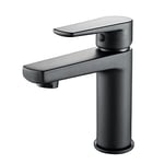 EM Robinet mitigeur monocommande noir mat série Zarny élégant et moderne pour salle de bains lavabo bidet douche (mitigeur lavabo)