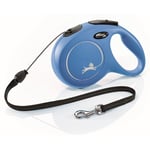 Laisse Flexi Classic Cordon M 8 m bleu chiens jusqu'à 20 Kg