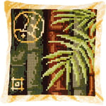 VERVACO Point De Croix Kit Coussin Complet Set Bambou II Decoration Manuelle Broderie Kit Adulte Art Creatif Cadeau DIY Cross Stitch Embroidery ca. 40 x 40 cm