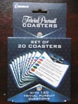 PALADONE TRIVIAL PURSUIT DRINKS COASTERS X 20 120 QUESTIONS PARTY WARE