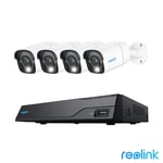 Reolink 8MP (4K) UHD NVR Poe AI 8 X Channel / 4 X Bullet Camera Kit with 2TB HDD