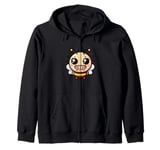 Bee Happy Big Smile Bad Teeth Bee Be Happy Zip Hoodie